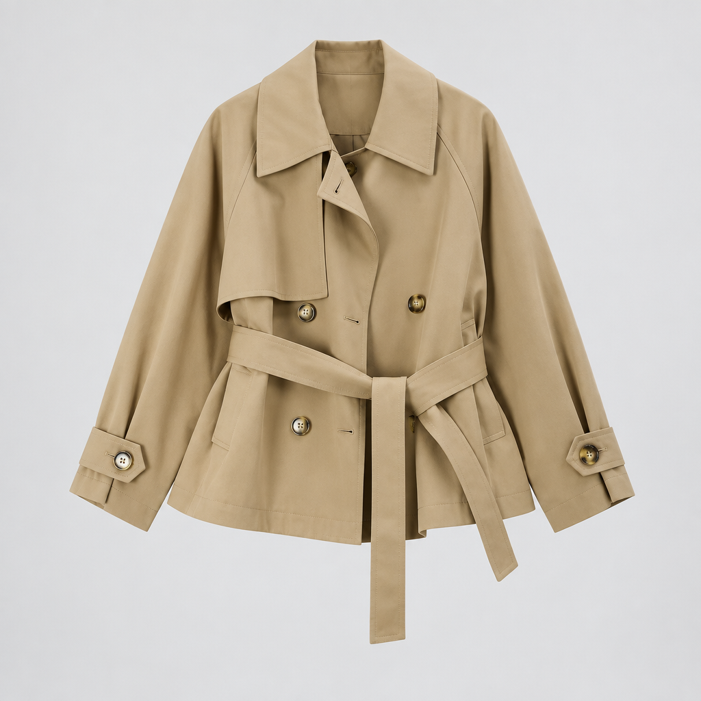 Kurzer Trenchcoat mit Gürtel