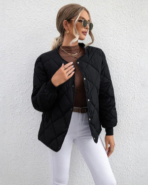 Korte gewatteerde casual jas