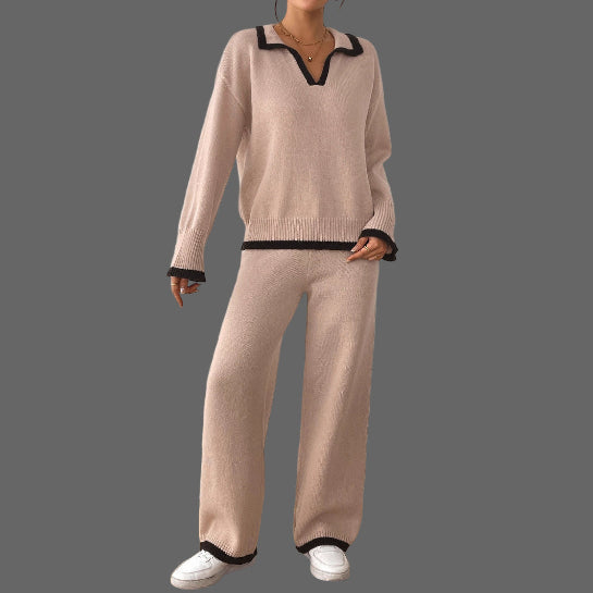 Tweedelige wijde gebreide set