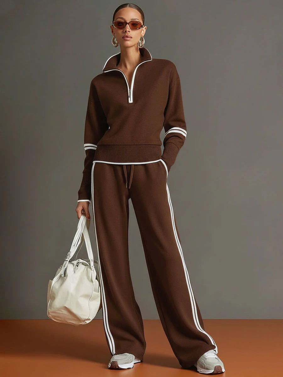 Casual leisure suit met accent strepen.