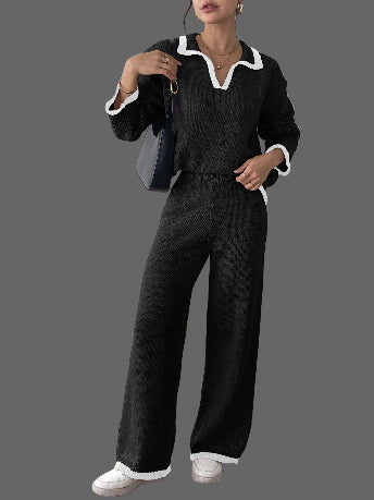 Tweedelige wijde gebreide set