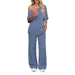 Off de schouder setje met korte mouwen