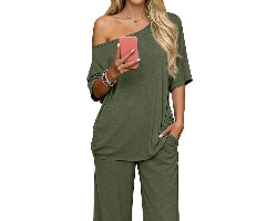 Off de schouder setje met korte mouwen